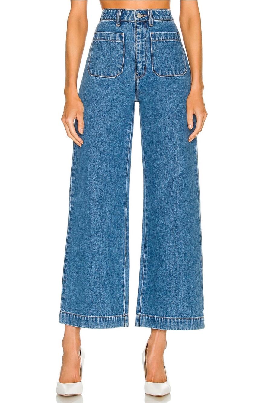 Rollas High Rise Wide Leg Sailor Jean G'Day Mate Blue Size 25